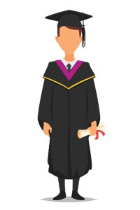 供應澳門大學碩士人文學院（FAH）畢業袍  黑色方帽黑色流蘇 紫色v領披肩 畢業袍製服公司  DA144